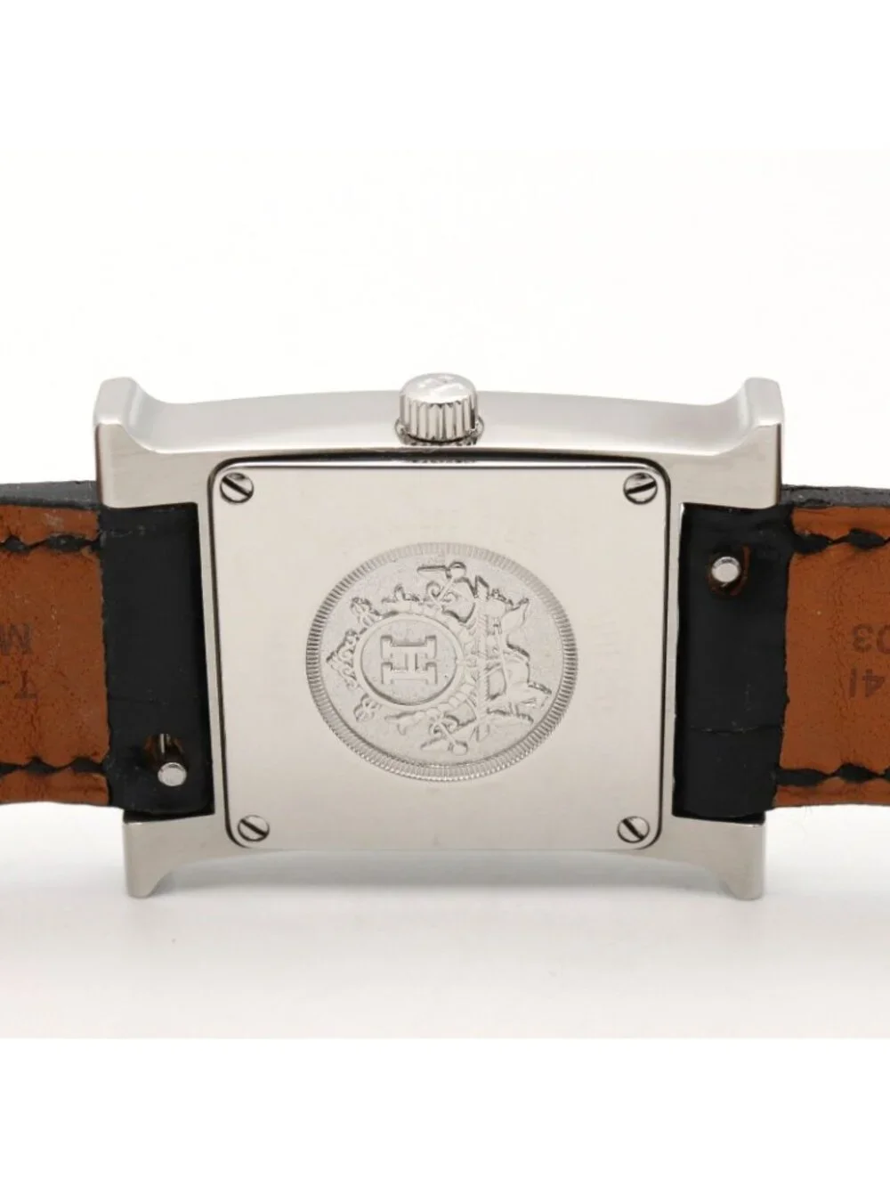 Hermes Watch H Diamond Bezel White Shell Stainless Steel